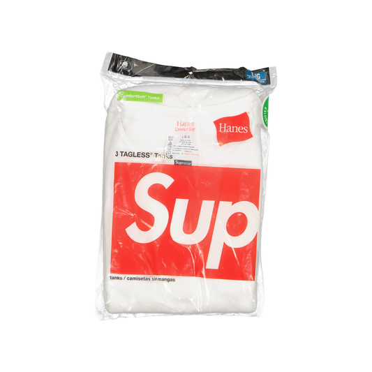 Supreme Hanes Tagless Tank Tops (3 Pack) "White"