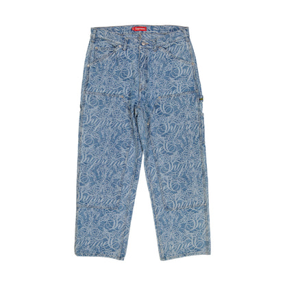 Supreme Script Jacquard Double Knee Denim Painter Pant