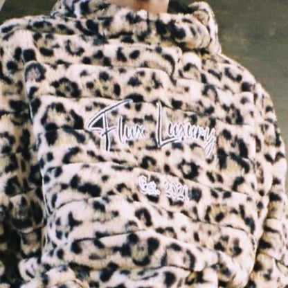 FLUX "Zero FLUX Given" Leopard print hoodie