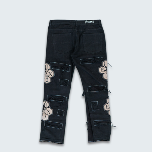 FLUX Distressed Beehive Black Denim Pant