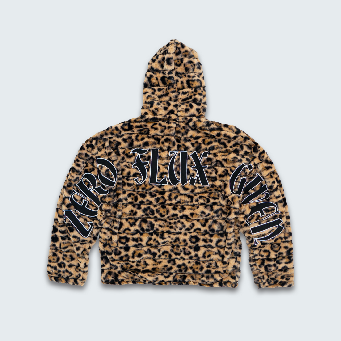 FLUX "Zero FLUX Given" Leopard print hoodie