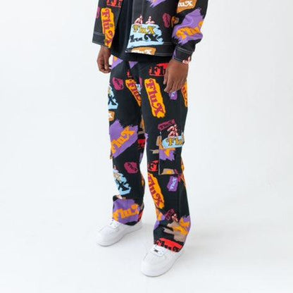 FLUX Black Multicolor Cargo Denim pant