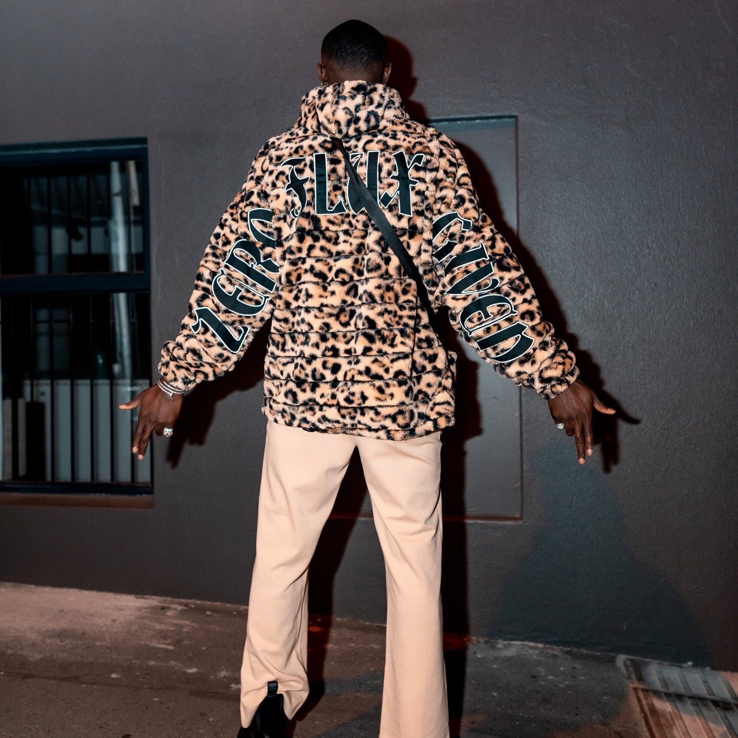 FLUX "Zero FLUX Given" Leopard print hoodie