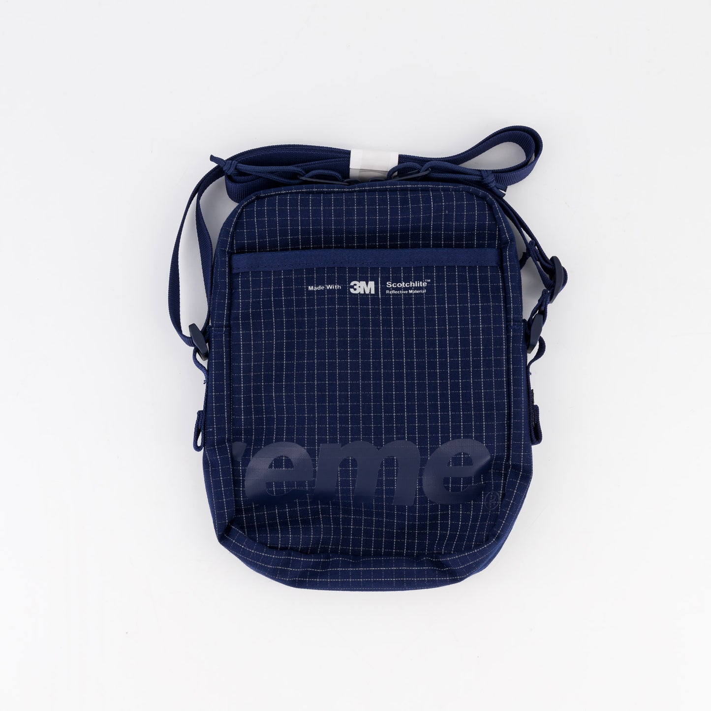 Supreme Shoulder Side Bag '3M Reflective Grid' Navy (SS24)