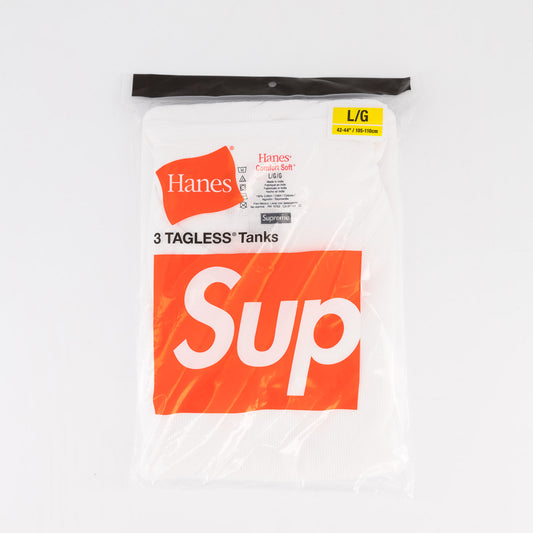 Supreme Hanes Tagless Tank Tops Single "White"